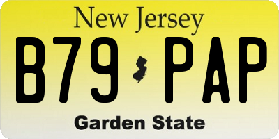 NJ license plate B79PAP