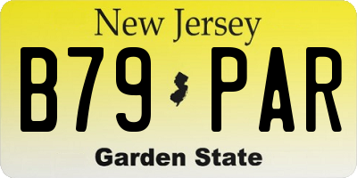 NJ license plate B79PAR