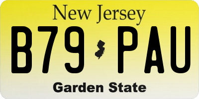 NJ license plate B79PAU