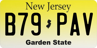 NJ license plate B79PAV
