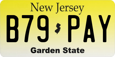 NJ license plate B79PAY