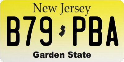 NJ license plate B79PBA