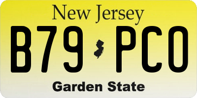 NJ license plate B79PCO