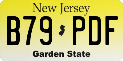 NJ license plate B79PDF