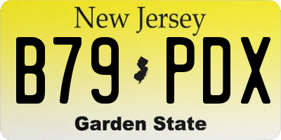 NJ license plate B79PDX