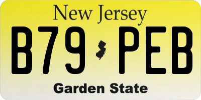 NJ license plate B79PEB