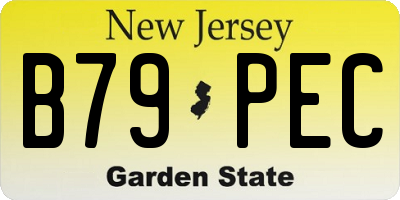 NJ license plate B79PEC