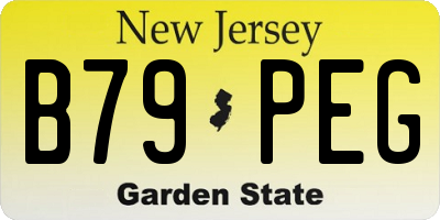 NJ license plate B79PEG
