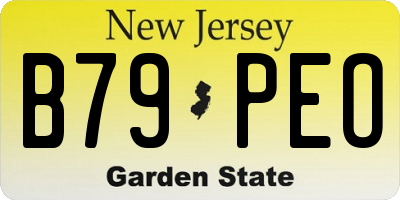 NJ license plate B79PEO
