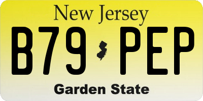 NJ license plate B79PEP