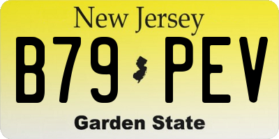 NJ license plate B79PEV