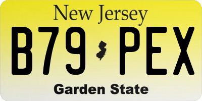 NJ license plate B79PEX