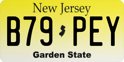 NJ license plate B79PEY