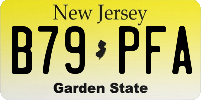 NJ license plate B79PFA