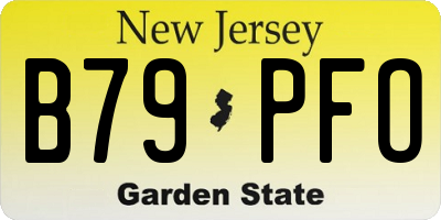 NJ license plate B79PFO