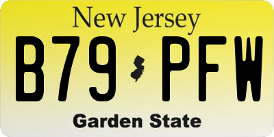 NJ license plate B79PFW