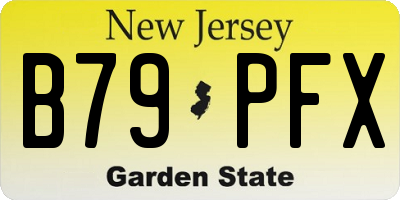 NJ license plate B79PFX