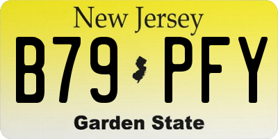 NJ license plate B79PFY