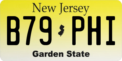 NJ license plate B79PHI