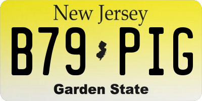 NJ license plate B79PIG