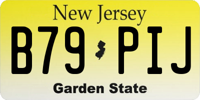 NJ license plate B79PIJ