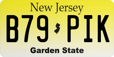 NJ license plate B79PIK