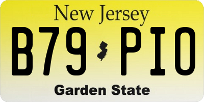 NJ license plate B79PIO
