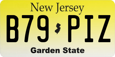 NJ license plate B79PIZ