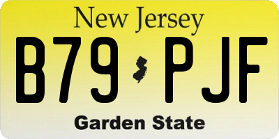 NJ license plate B79PJF
