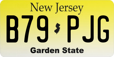 NJ license plate B79PJG