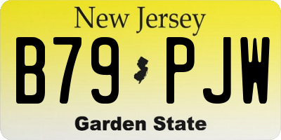 NJ license plate B79PJW