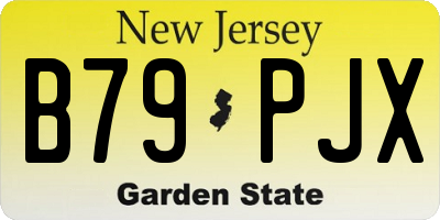 NJ license plate B79PJX