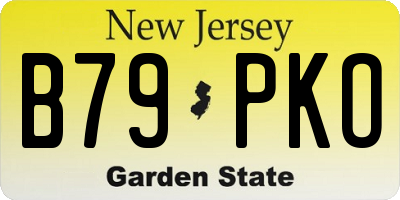 NJ license plate B79PKO