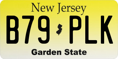 NJ license plate B79PLK