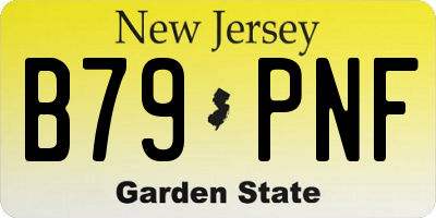 NJ license plate B79PNF