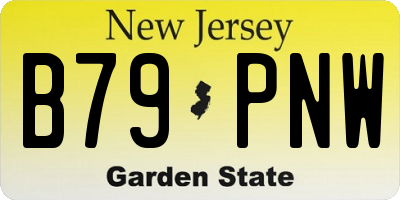 NJ license plate B79PNW