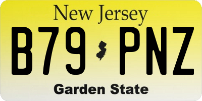 NJ license plate B79PNZ