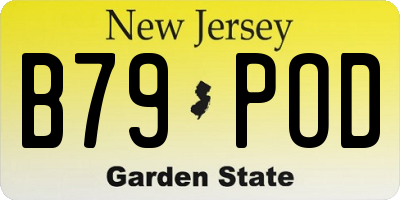NJ license plate B79POD