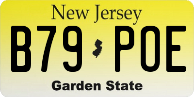NJ license plate B79POE