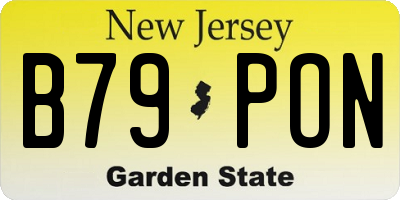 NJ license plate B79PON