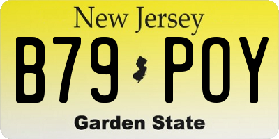 NJ license plate B79POY