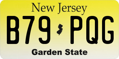 NJ license plate B79PQG