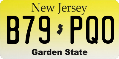 NJ license plate B79PQO