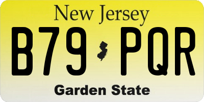 NJ license plate B79PQR
