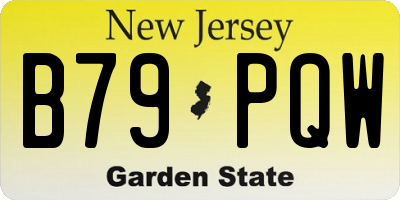 NJ license plate B79PQW