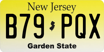 NJ license plate B79PQX