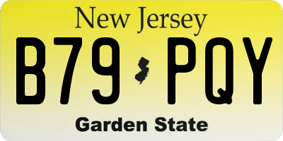 NJ license plate B79PQY
