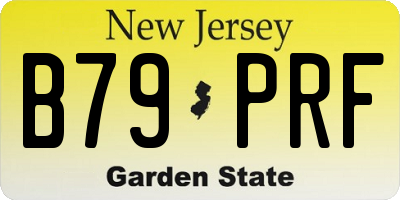 NJ license plate B79PRF