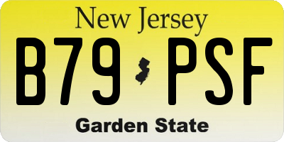 NJ license plate B79PSF