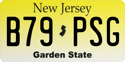 NJ license plate B79PSG